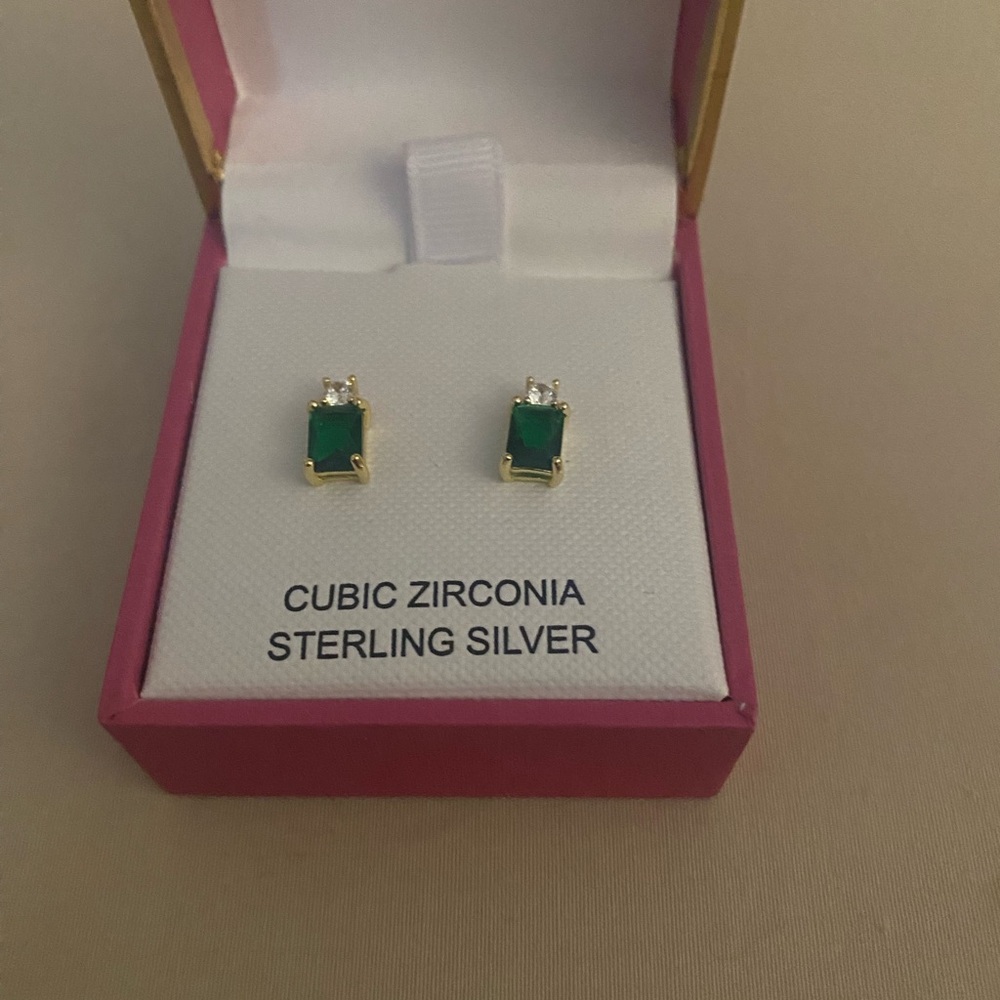NEW Rachel Zoe green earrings - Picture 2 of 4